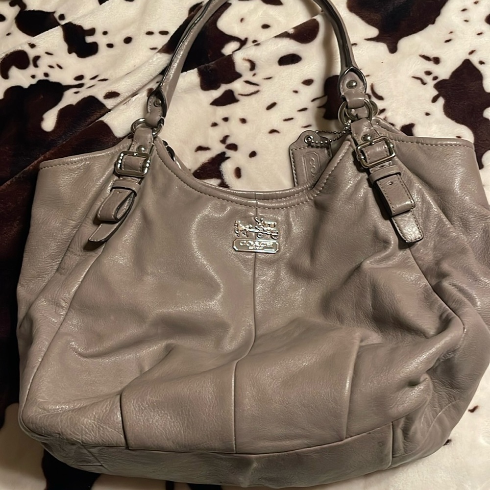 Coach Gray Leather Tote Bag